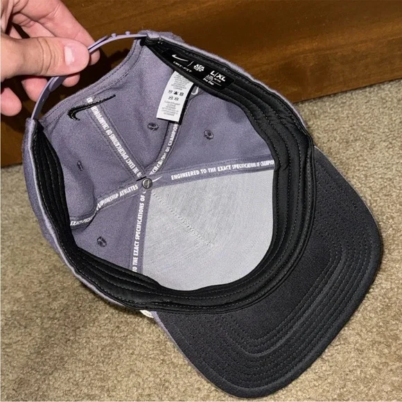 Nike Pro Structured Futura Golf Rope Hat Cap L/XL Purple Dri Fit Center Swoosh - Picture 5 of 5